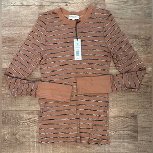 NWT Michael Stars Julianne Striped Crewneck Long Sleeve Top XS